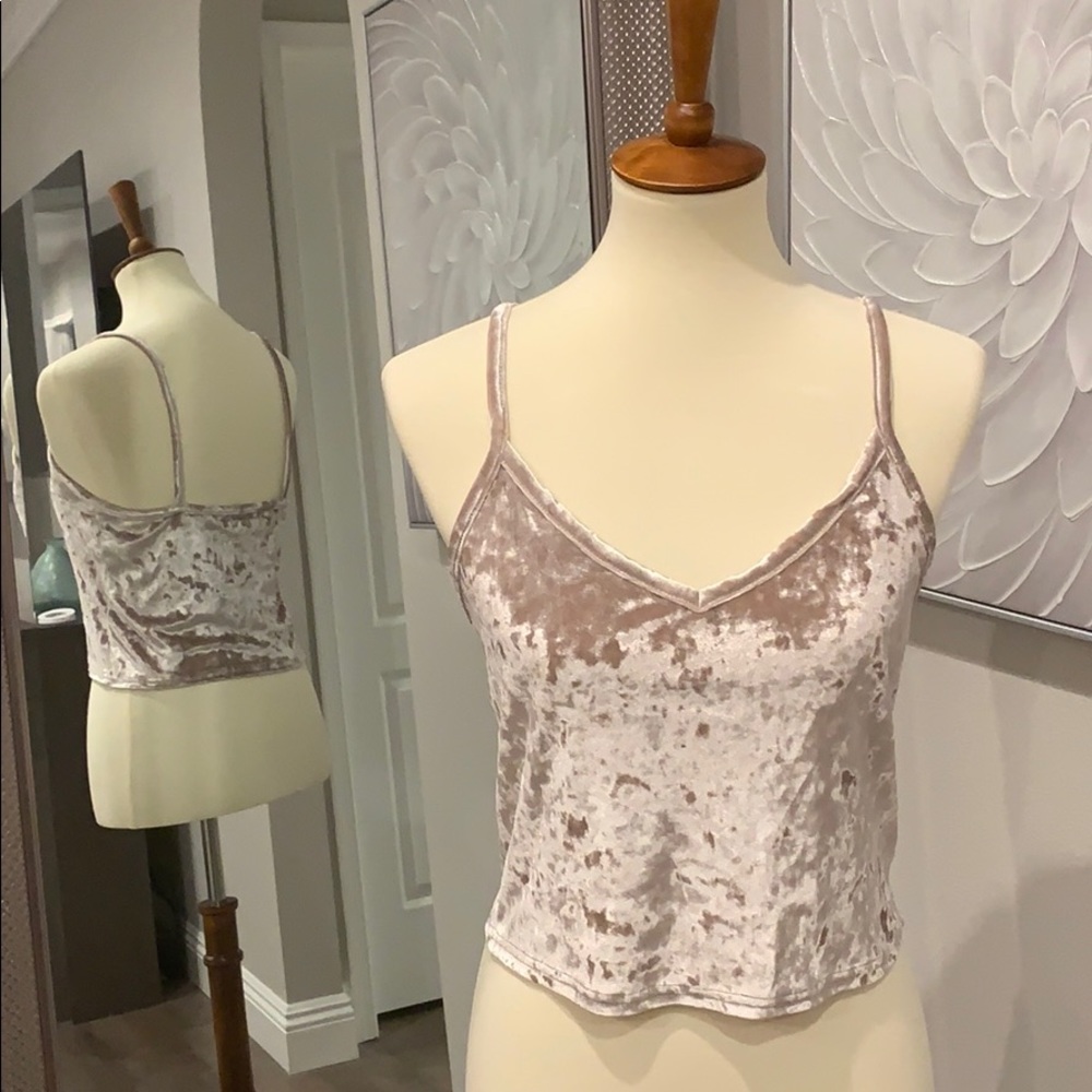 Velvet Cropped Tank Top